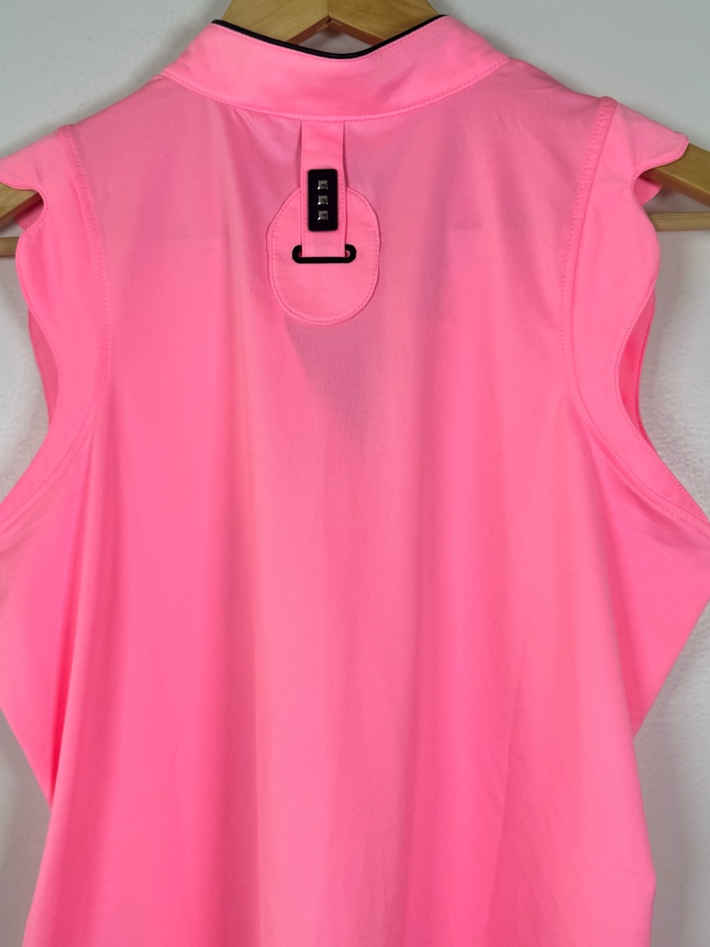Jamie Sadock Pink Scallop Sleeveless Golf Polo Active Top Sun Protection SPF 50 - Picture 5 of 6